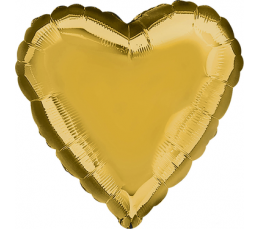 Folinis balionas-širdis, auksinis (43 cm)