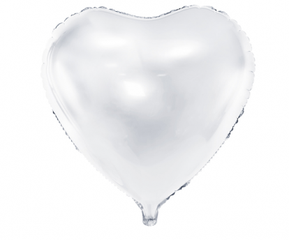 Folinis balionas-širdis, baltas (45 cm)