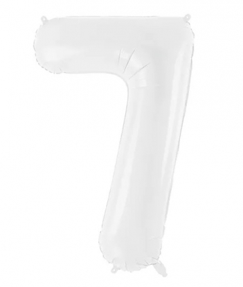 Folinis balionas-skaičius "7", baltas (86 cm)