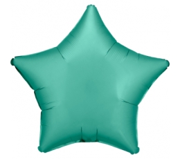 Folinis balionas "Žaliai elektrinė žvaigždė, matinis (48 cm)