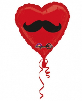 Folinis balionas "Ūsai"/širdelė (43 cm.)
