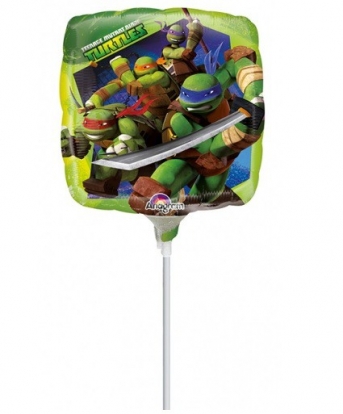 Folinis balionas and pagaliuko "Vėžliukai Nindzės" (23 cm)