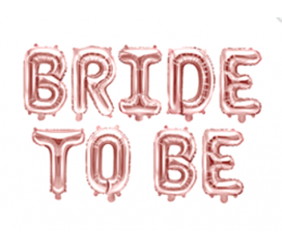 Folinių balionų rinkinys "Bride to be", rožinio aukso spalvos (35 cm)