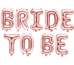 Folinių balionų rinkinys "Bride to be", rožinio aukso spalvos (35 cm)