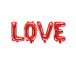 Folinių balionų rinkinys "Love", raudonas (140x35 cm)