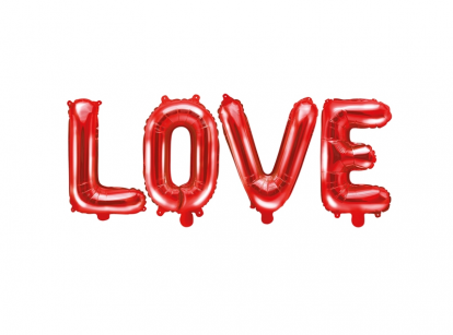 Folinių balionų rinkinys "Love", raudonas (140x35 cm)