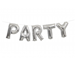Folinių balionų rinkinys "Party", sidabrinis (35 cm)