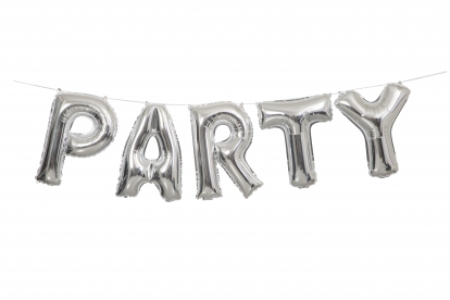Folinių balionų rinkinys "Party", sidabrinis (35 cm)