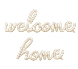 Folinių balionų rinkinys "Welcome home" (250x55 cm), kreminis