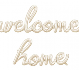 Folinių balionų rinkinys "Welcome home" (250x55 cm), kreminis