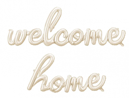 Folinių balionų rinkinys "Welcome home" (250x55 cm), kreminis