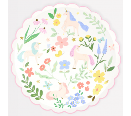 Forminės lėkštutės "Vienaragiai pievoje" (8 vnt./26,7 cm)