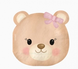 Forminės servetėlės "Rausvas meškutis" (20 vnt.)