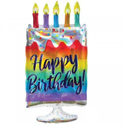 Forminis balionas "Birthday cake" (38x76cm)