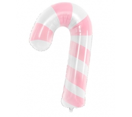 Forminis folinis balionas "Rožinė kalėdinė lazdelė" (50x82 cm)