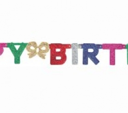 Girlianda "Happy Birthday", įvairiaspalvė (1,42 m)