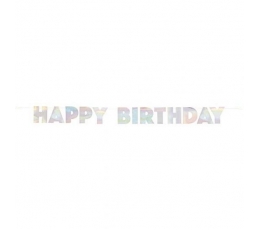 Girlianda "Happy Birthday", perlamutrinė (2,2 m)
