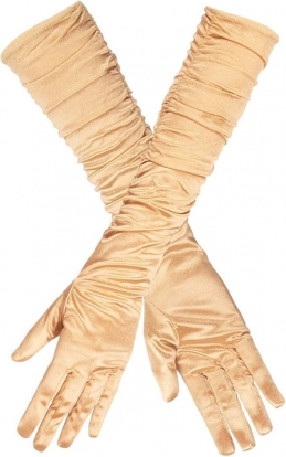 Ilgos pirštinės, auksinės