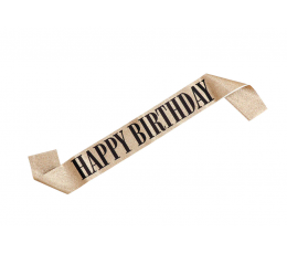 Juosta "Happy Birthday", auksinė