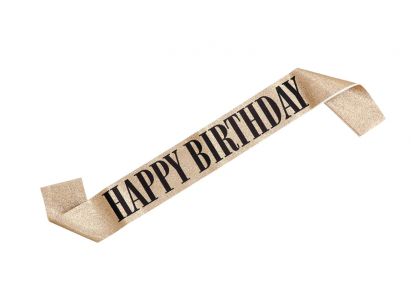 Juosta "Happy Birthday", auksinė