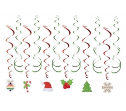 Kabančios dekoracijos "Kalėdų ornamentai (12 vnt.)