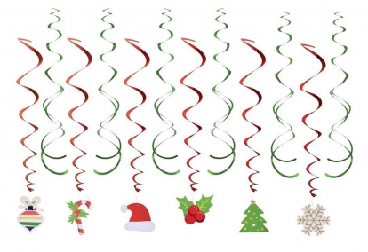 Kabančios dekoracijos "Kalėdų ornamentai (12 vnt.)