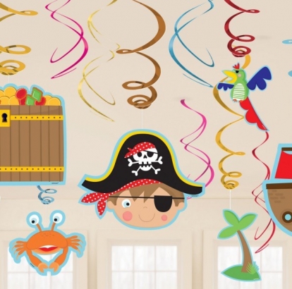 Kabančios dekoracijos "Mažasis piratas" (12 vnt.)