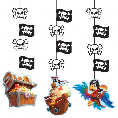 Kabančios dekoracijos "Piratai jūroje" (3 vnt.)