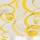 Kabančios dekoracijos-suktukai, geltonos (12 vnt./ 55 cm)