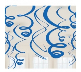 Kabančios dekoracijos-suktukai, mėlyni (12 vnt./ 55 cm)