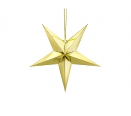 Kabanti dekoracija-žvaigždė, auksinė blizgi (45 cm)
