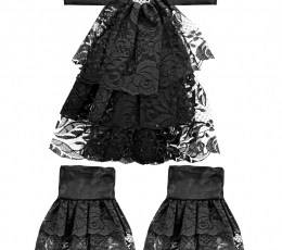 Kaklaskarė su rankogaliais, juoda