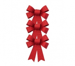 Kaspinai, raudoni blizgūs (3 vnt./10x12 cm)