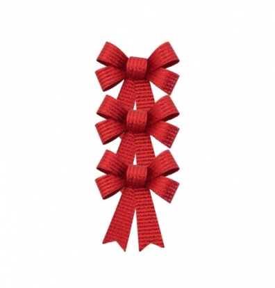 Kaspinai, raudoni blizgūs (3 vnt./10x12 cm)