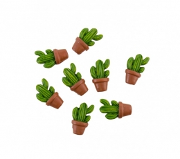 Klijuojamos 3D dekoracijos "Kaktusai" (8 vnt./ 3 cm)