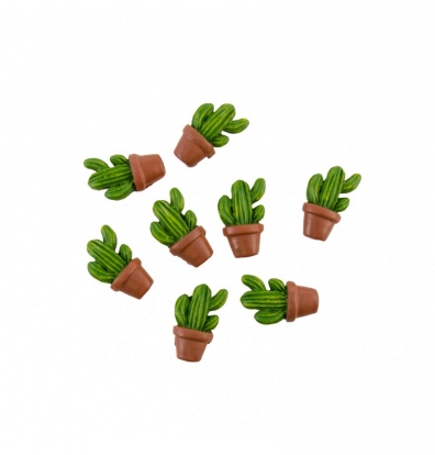 Klijuojamos 3D dekoracijos "Kaktusai" (8 vnt./ 3 cm)