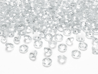 Konfeti deimantai, skaidrūs (100 vnt./12 mm)