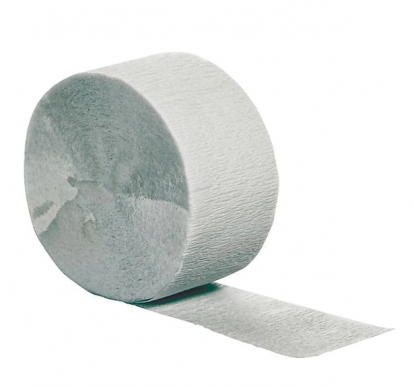 Krepinio popieriaus dekoracija-juosta, sidabrinė (24,6 m)