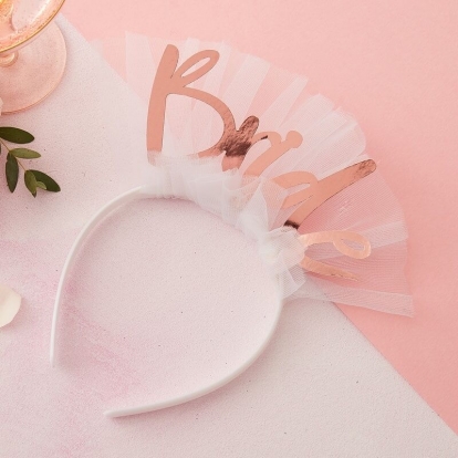 Lankelis "Bride", baltas su rožinio aukso užrašu