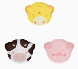 Lėkštučių rinkinys "Fermos gyvūnai-2" (6 vnt./20x25 cm)