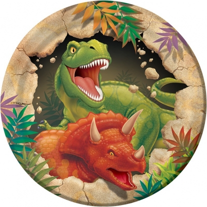 Lėkštutės "Dinozauras Dinas" (8 vnt./18 cm)