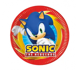 Lėkštutės "Ežiukas Sonic" (8 vnt./20 cm)