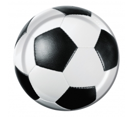 Lėkštutės "Futbolo  kamuolys" (8 vnt./18 cm)