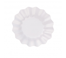 Lėkštutės-gėlės, baltos perlamutrinės (8 vnt./21 cm)