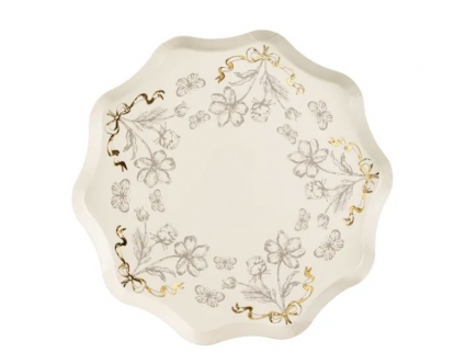 Lėkštutės "Gėlytės su kaspinėliais" (6 vnt./20 cm)
