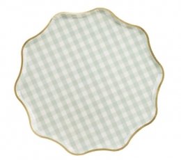 Lėkštutės, languotos su aukso krašteliu" (6 vnt./23 cm)