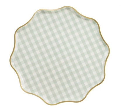 Lėkštutės, languotos su aukso krašteliu" (6 vnt./23 cm)