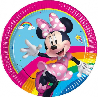 Lėkštutės "Minnie Rainbow" (8 vnt./20 cm)