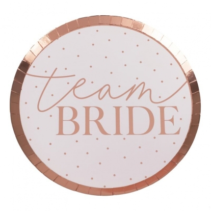 Lėkštutės-padėkliukai "Team Bride" (8 vnt./24 cm)