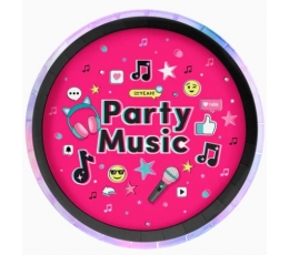 Lėkštutės "Party Music" (6 vnt./23 cm)